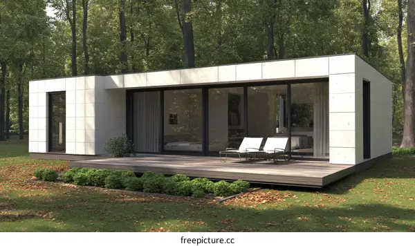 Modern Minimalist House in a Forest Setting