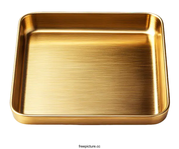 [Transparent Background PNG]Gold Rectangular Serving Tray
