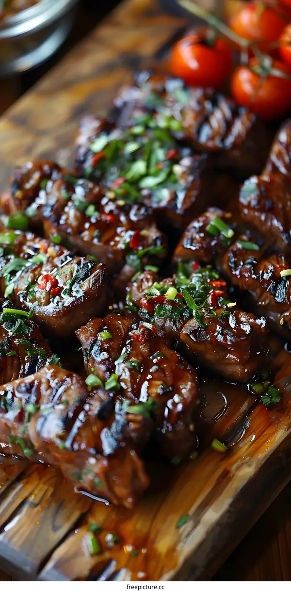 Grilled Beef with Herbs and Tomatoes