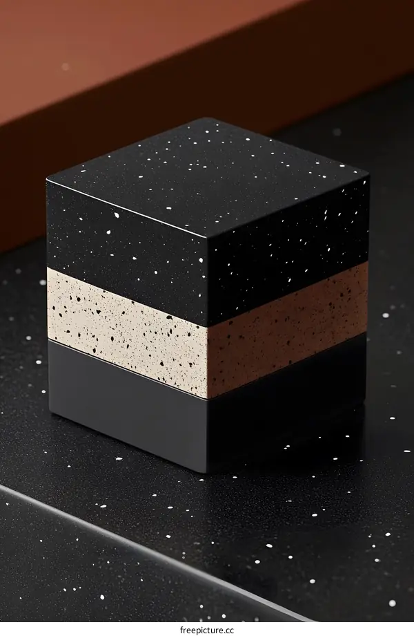 Black and White Cube 3D Illustration