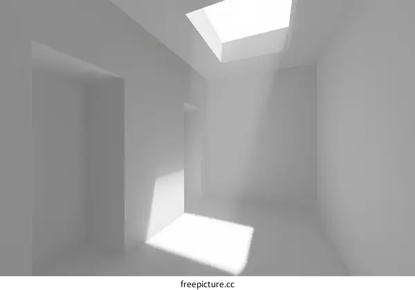 Light Beam in Minimalist White Room