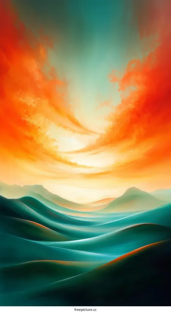 Colorful Mountainous Landscape at Sunrise