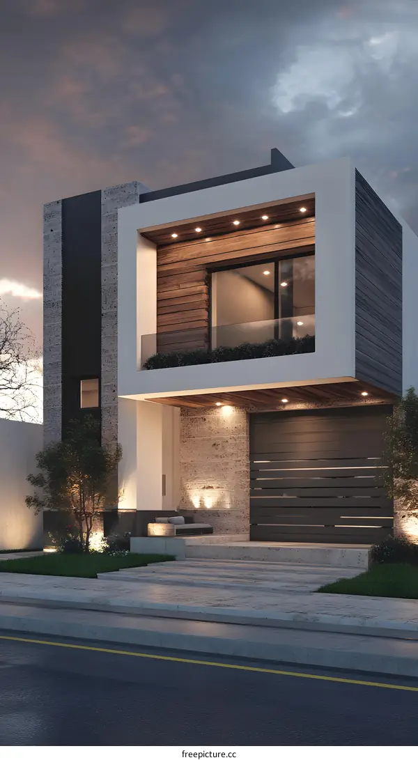 Modern House Exterior Design with Minimalist Style and Wooden Facade