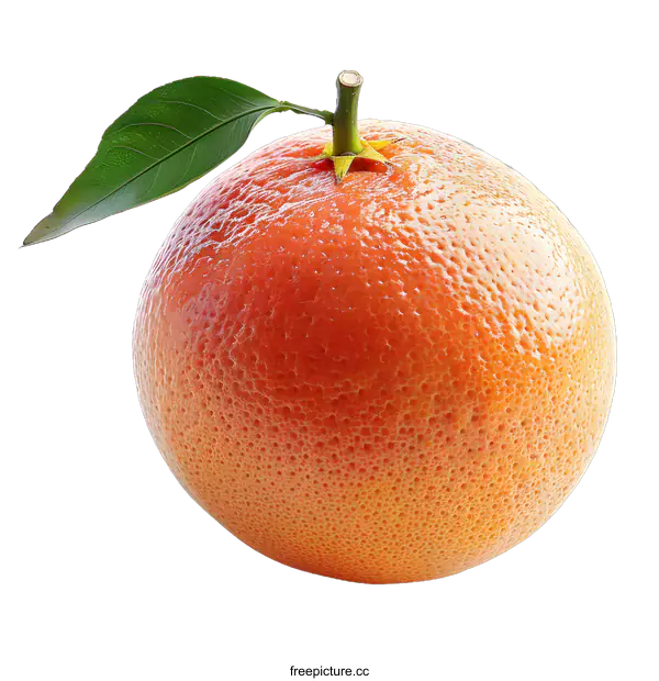 [Transparent Background PNG]Fresh Grapefruit with Leaf