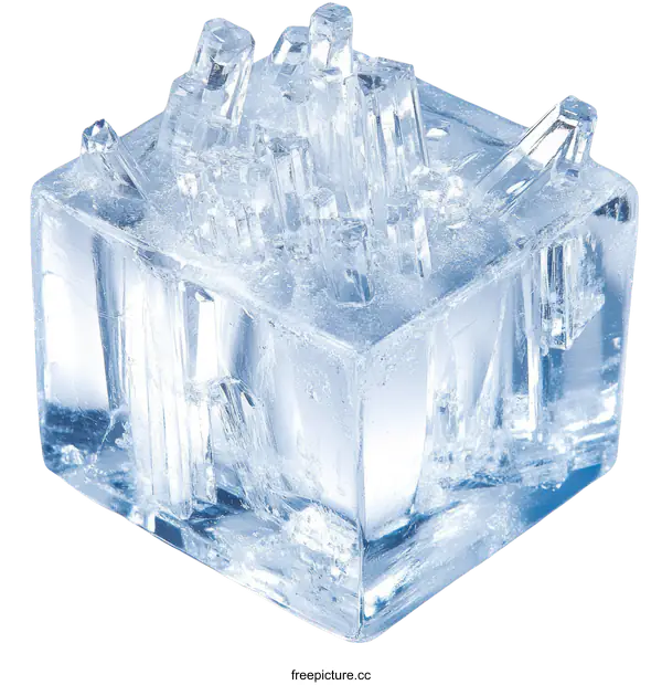 [Transparent Background PNG]Closeup Image of a Transparent Ice Cube