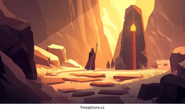 Fantasy Landscape with Figures and a Giant Stone