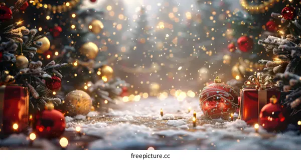 Christmas decorations and presents