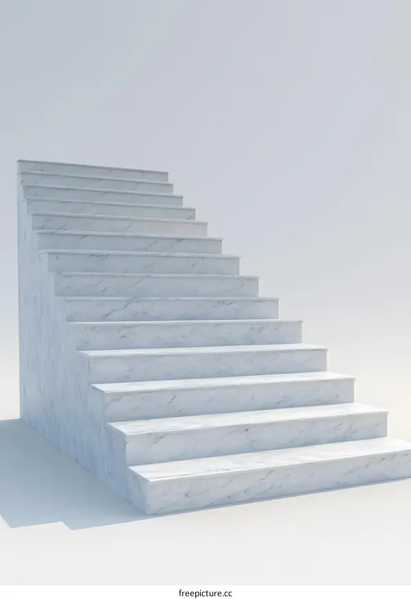 White Marble Staircase with Minimalist Design