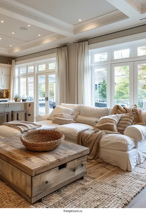 Bright and Airy Living Room with Large Windows