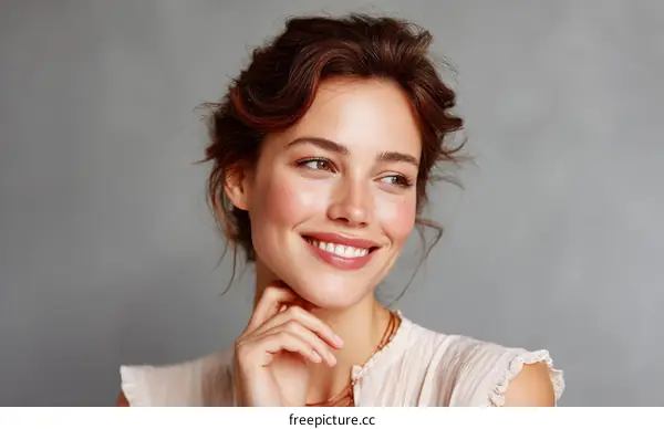 Beautiful Woman Portrait with Natural Smile