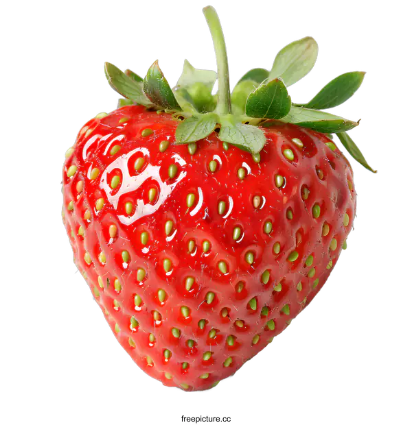 [Transparent Background PNG]A close-up image of a fresh strawberry