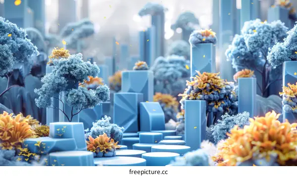 Abstract City Forest Landscape Illustration
