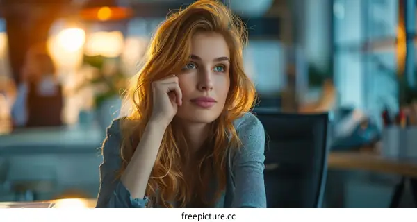 Thoughtful Woman in a Casual Setting