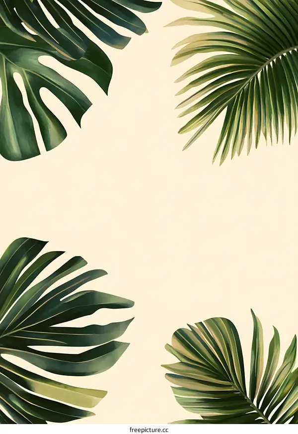 Tropical Leaves Background Illustration