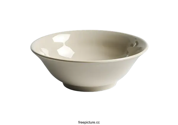 [Transparent Background PNG]Empty Beige Bowl on White Background