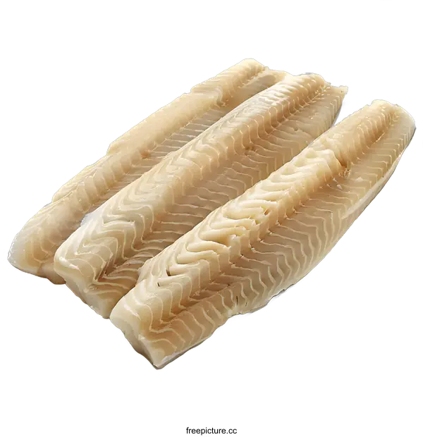 [Transparent Background PNG]Three pieces of raw white fish fillets