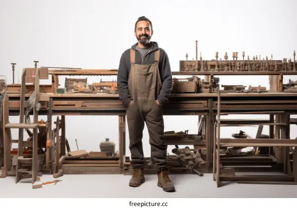 Portrait of a male carpenter standing in his workshop