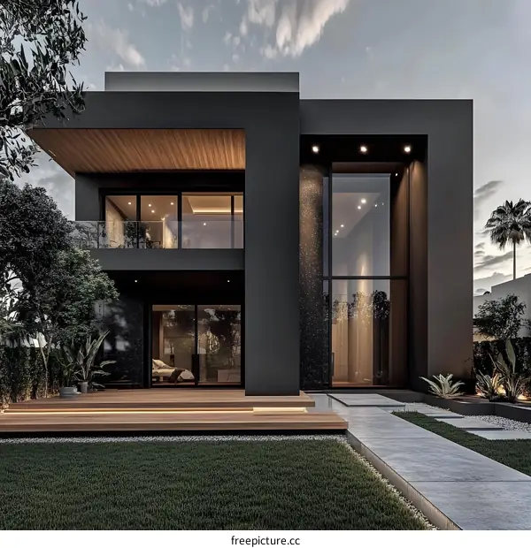 Modern Minimalist Black House Architecture Design