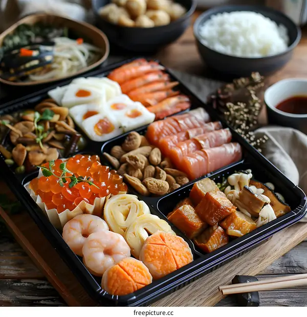 Japanese Bento Box Filled With Delicious Food