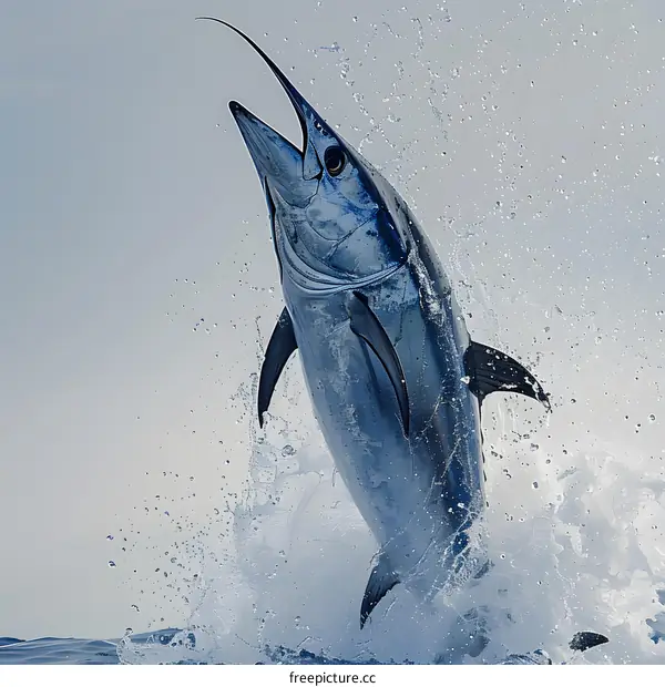 A Sailfish Leaps from the Ocean
