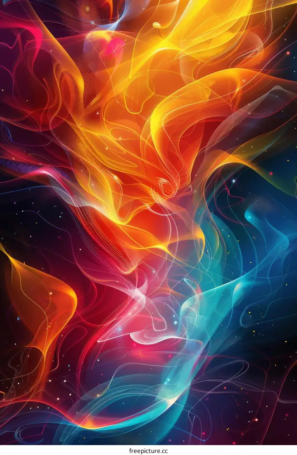 Abstract Colorful Flowing Lines