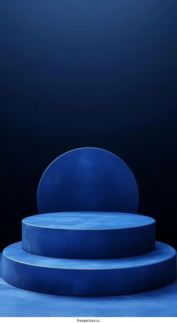 Blue Geometric Product Display Platform