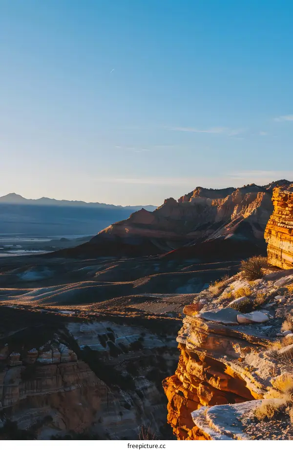 Stunning Landscape View of Rock Formations with Blue Sky