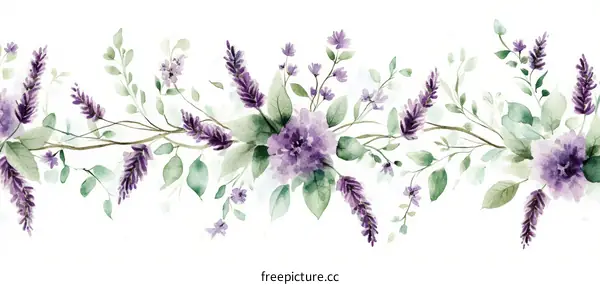 Watercolor Floral Border Design