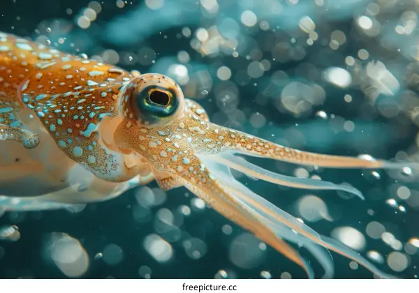 Close Up of Squid in Water