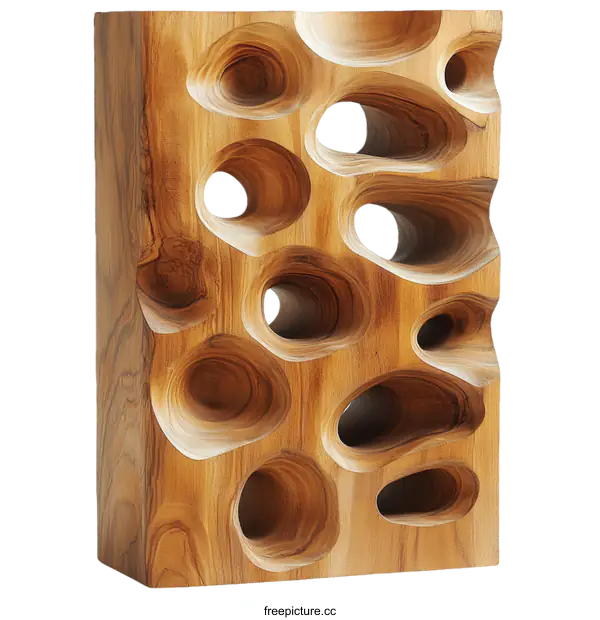 [Transparent Background PNG]Abstract Wooden Carving Wall Decor