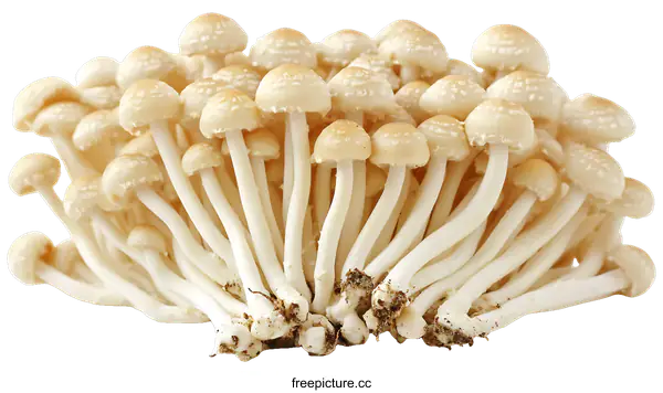 [Transparent Background PNG]Closeup of Fresh Enoki Mushrooms