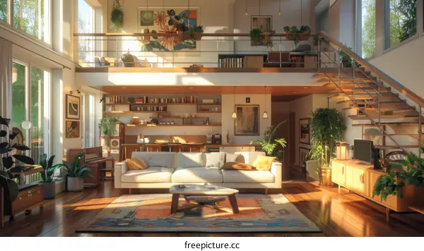 A Cozy and Bright Open Plan Living Area