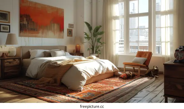 Bohemian Bedroom Interior Design with Natural Light