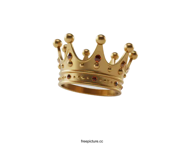 [Transparent Background PNG]Elegant golden crown with gemstones for royal symbol