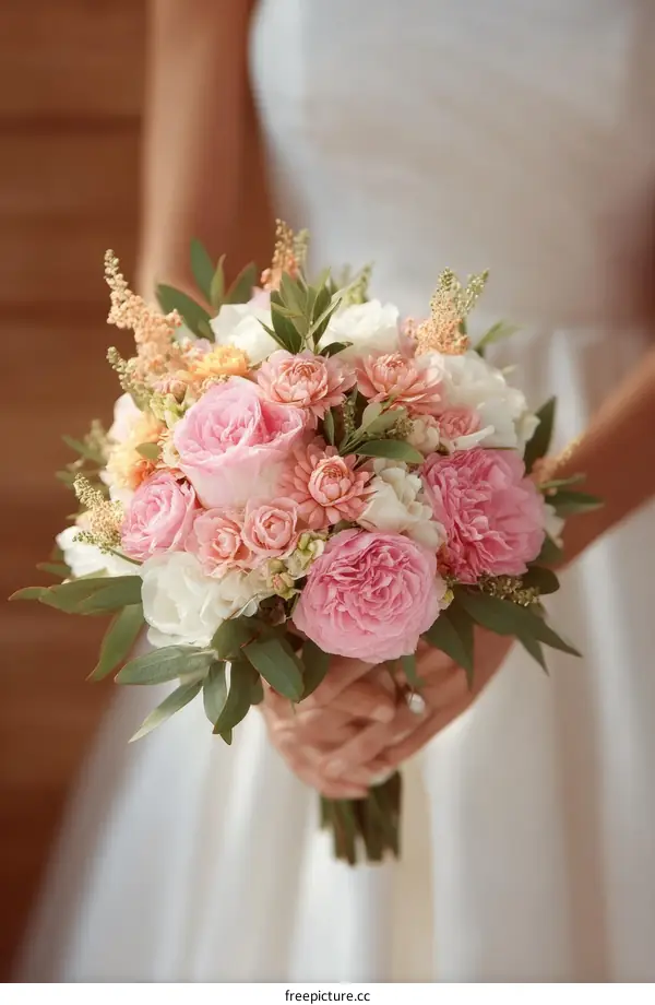 Beautiful Wedding Bouquet Held by a Bride