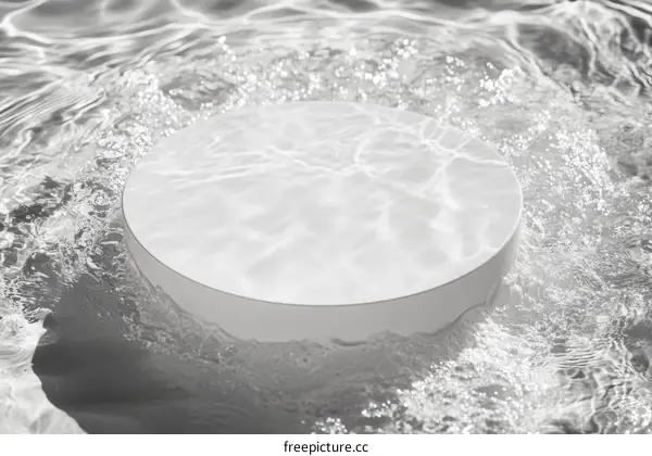 White Round Platform on Rippled Water