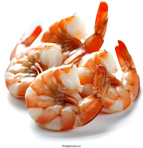 Several cooked shrimps