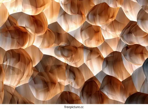 Abstract Geometric Wood Panel Design