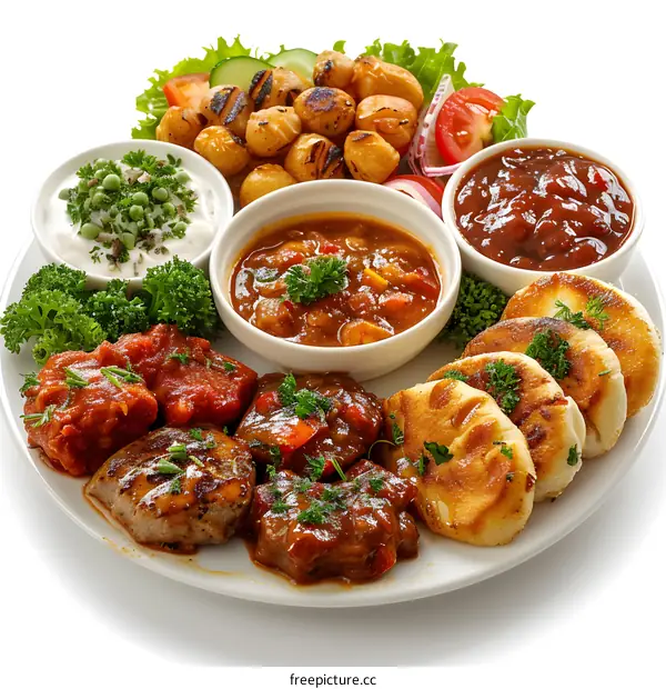 Delicious Meat Plate with Sides