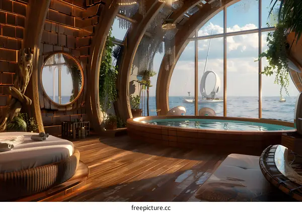 Luxury Wooden Cabin With Ocean View And Hot Tub