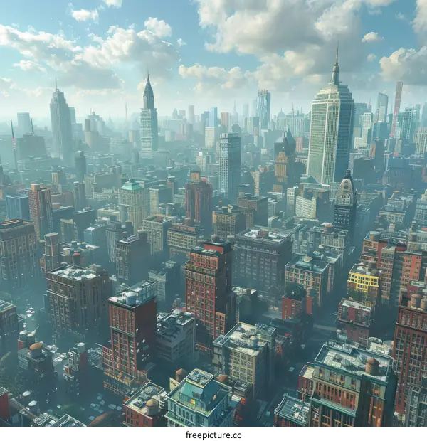 A towering cityscape