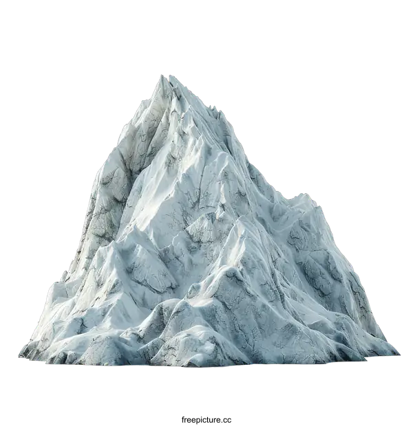 [Transparent Background PNG]Snowy mountain peak on black background