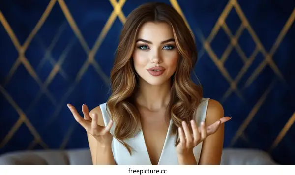 Beautiful Woman with Expressive Pose