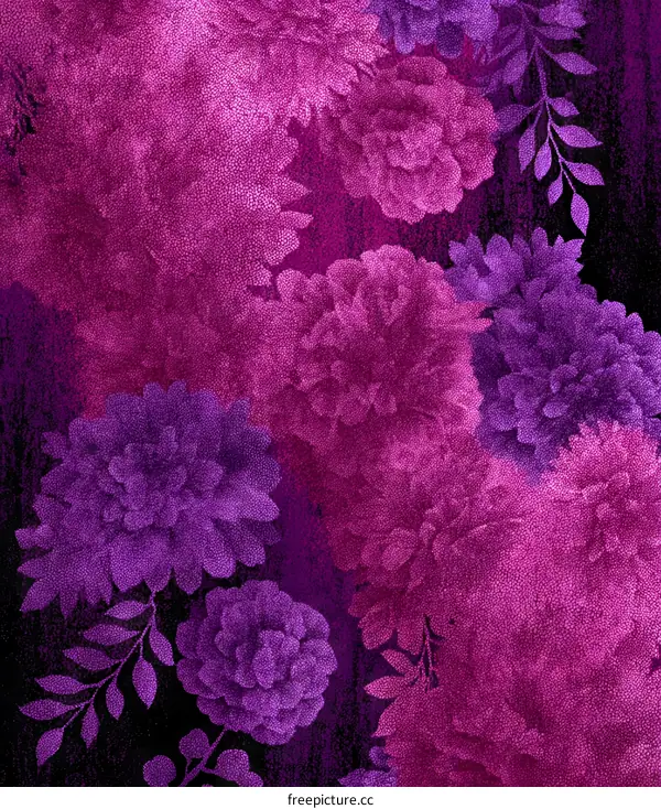 Purple Floral Pattern Design for Textiles