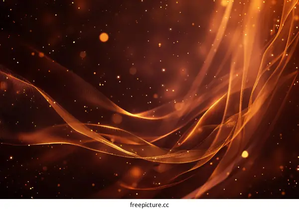 Abstract orange background with smooth light waves