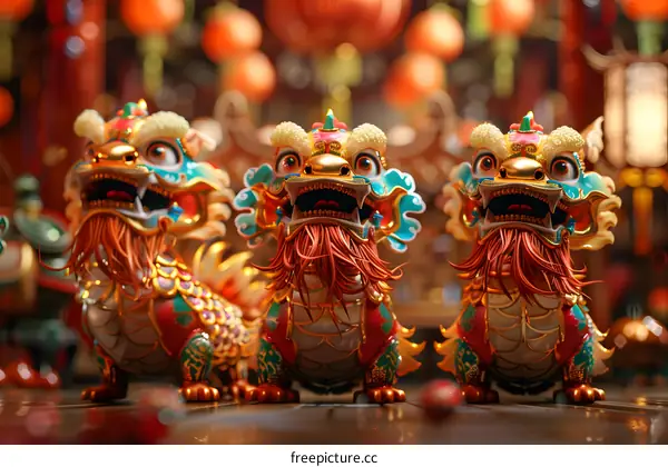 Lion dance performance during Lantern Festival