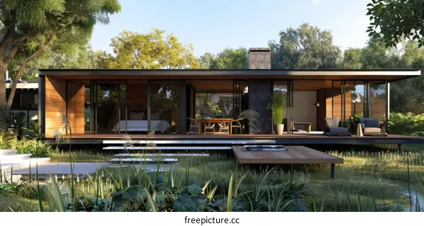 Modern House Exterior With Glass Windows and Doors