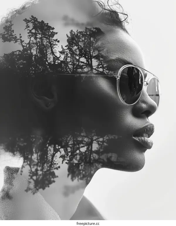 Serene Fusion of Woman and Nature