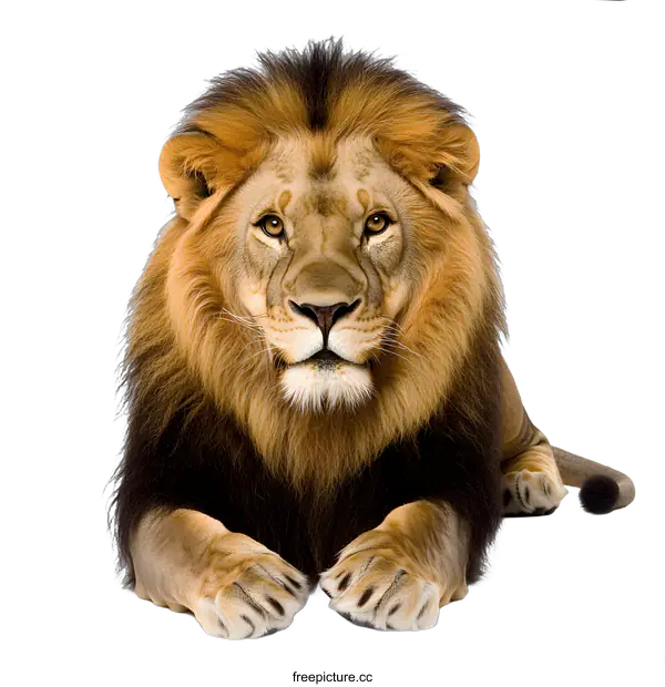 [Transparent Background PNG]Closeup Portrait of a Lion Looking at Camera