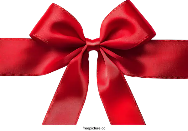 [Transparent Background PNG]Red Satin Ribbon Bow Gift Decoration